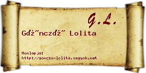 Göncző Lolita névjegykártya